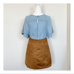 Susina dolman sleeve chambray top